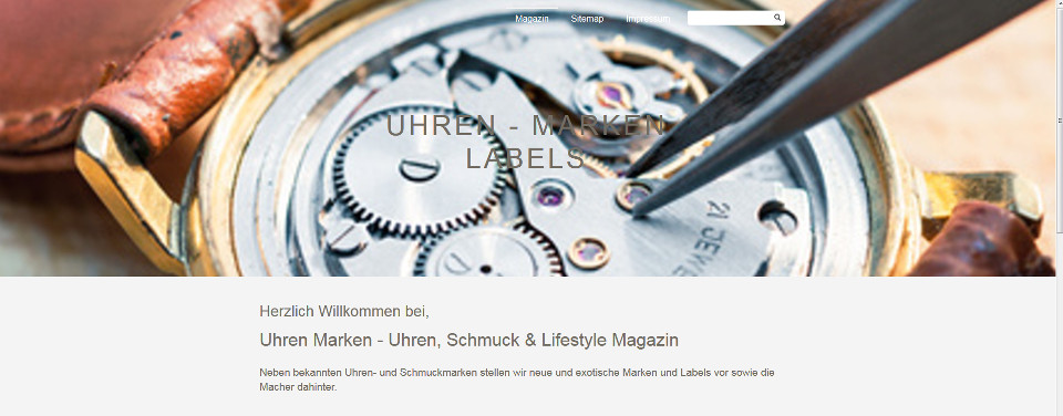 Uhrmarken - Screenshot der Website uhr-marken.de